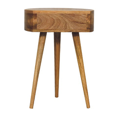 King Mini Oak-ish Circular Shape Bedside - Furniture One Shop