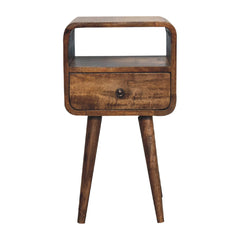 Hammer smith Mini Grey Wash Curve Open Bedside - Furniture One Shop