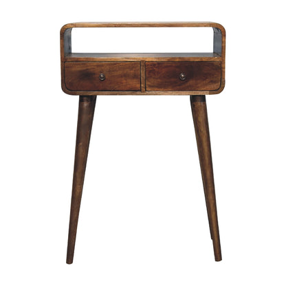 Stylish Desk Mini Grey-wash Curved Console - Furniture One Shop