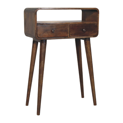 Stylish Desk Mini Grey-wash Curved Console - Furniture One Shop