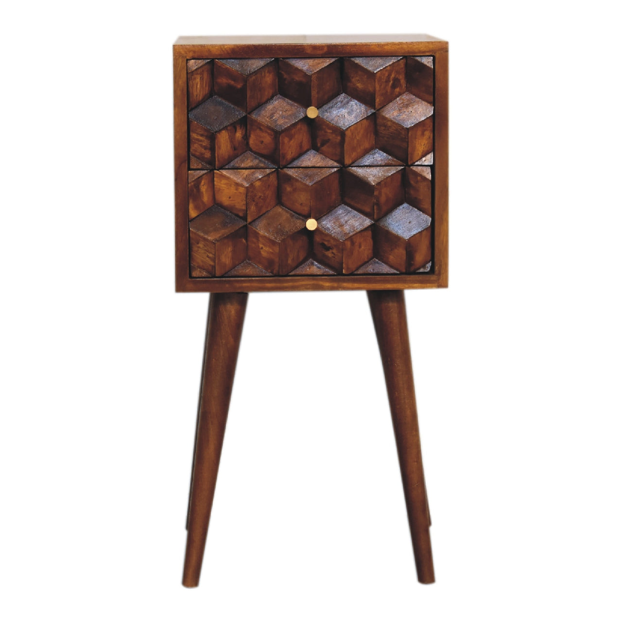 Earl's Court Mini Chestnut Cube 2 Drawer Bedside