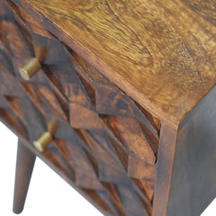 Earl's Court Mini Chestnut Cube 2 Drawer Bedside - Furniture One Shop