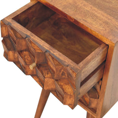 Earl's Court Mini Chestnut Cube 2 Drawer Bedside - Furniture One Shop