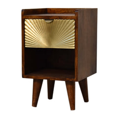 Notting Hill Gate Mini Manila Gold 1 Drawer Bedside - Furniture One Shop