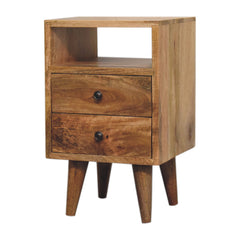 Queens way Mini Oak-ish Classic Open Bedside - Furniture One Shop