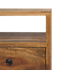 Queens way Mini Oak-ish Classic Open Bedside - Furniture One Shop