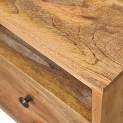 Queens way Mini Oak-ish Classic Open Bedside - Furniture One Shop