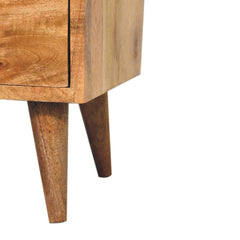 Queens way Mini Oak-ish Classic Open Bedside - Furniture One Shop
