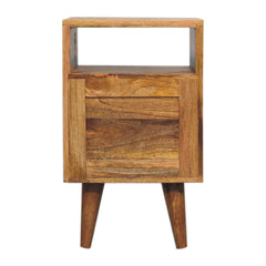Queens way Mini Oak-ish Classic Open Bedside - Furniture One Shop