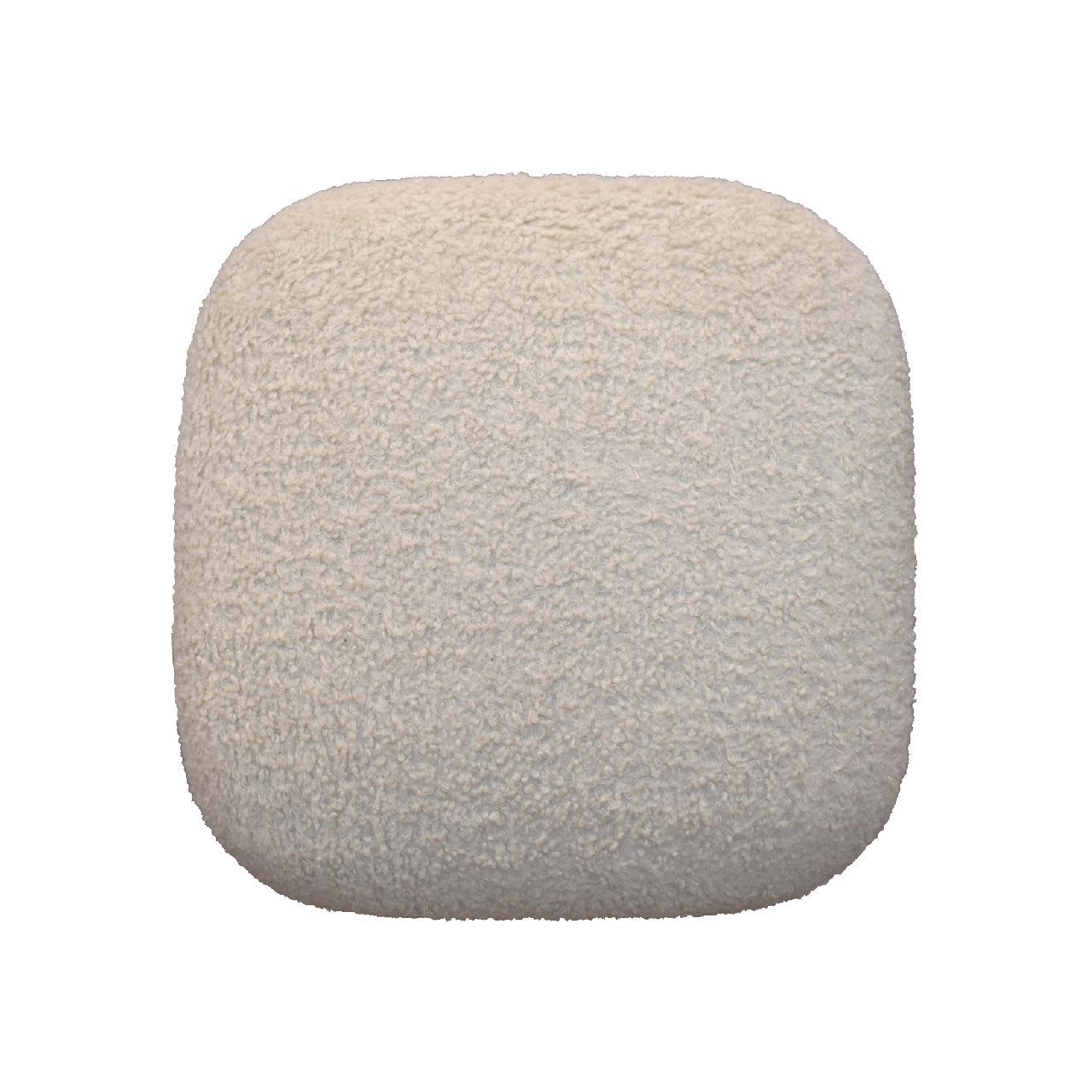 SoleSpot Boucle Cream Square Footstool