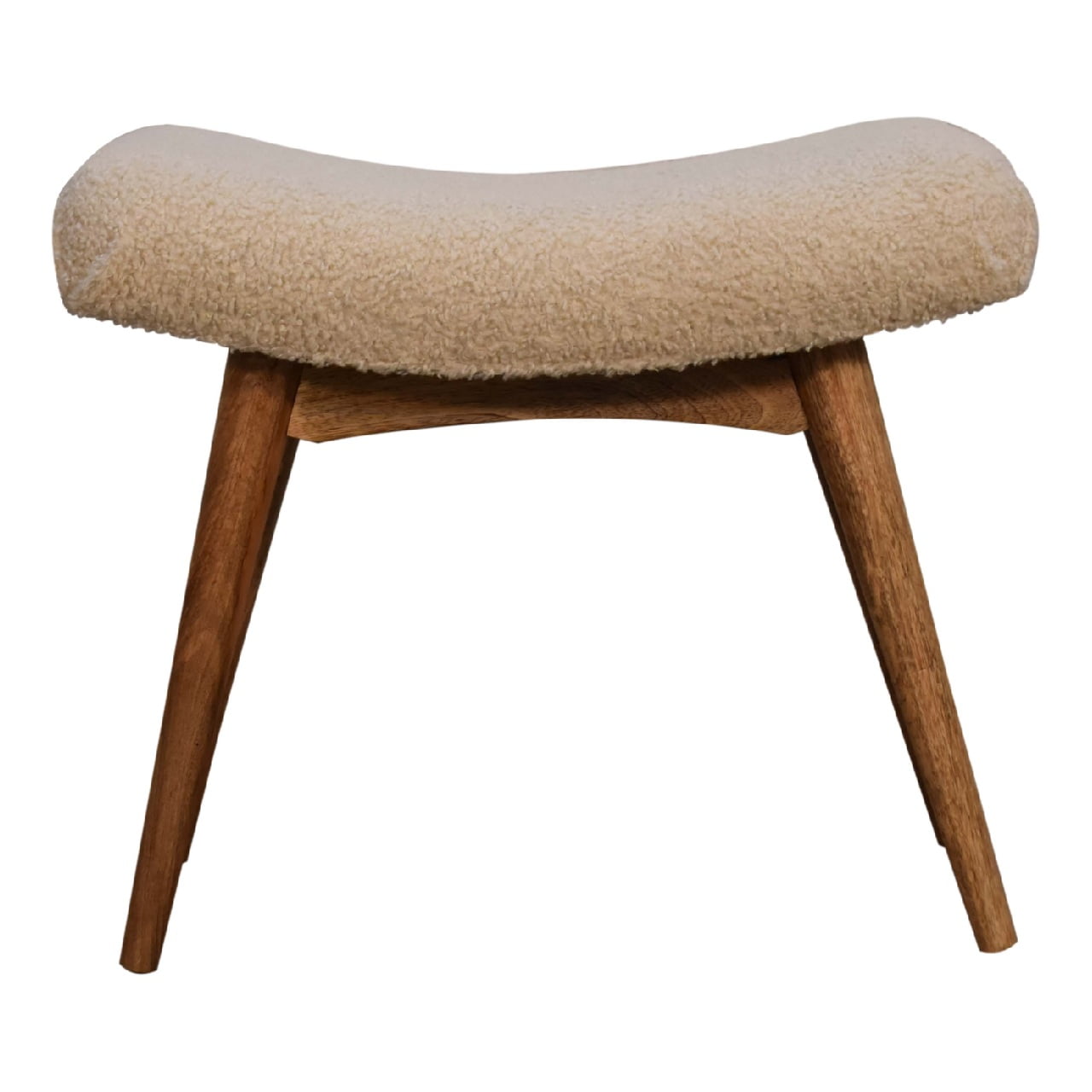Diner Chaise Boucle Cream Curved Bench