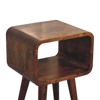 Westbourne Grove Mini Chestnut Curved Open Bedside
