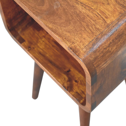 Westbourne Grove Mini Chestnut Curved Open Bedside