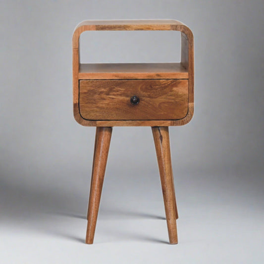 Harrow Mini Oakish Curve Open Bedside