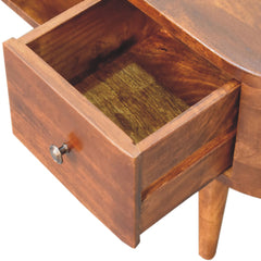 EliteEcho Chestnut Round Open TV Stand - Furniture One Shop