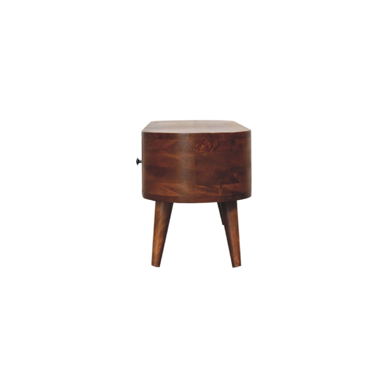 EliteEcho Chestnut Round Open TV Stand