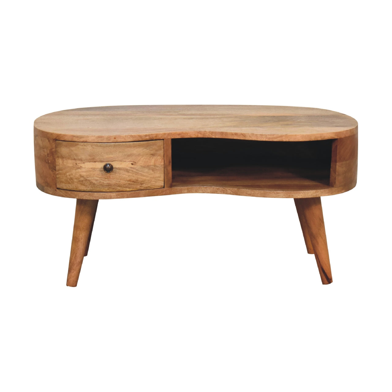 Rustic Oak-ish Wave Coffee Table - Furniture One Shop