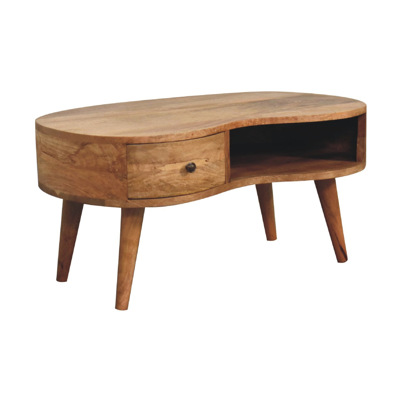 Rustic Oak-ish Wave Coffee Table - Furniture One Shop