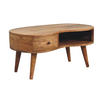 Rustic Oak-ish Wave Coffee Table - Furniture One Shop