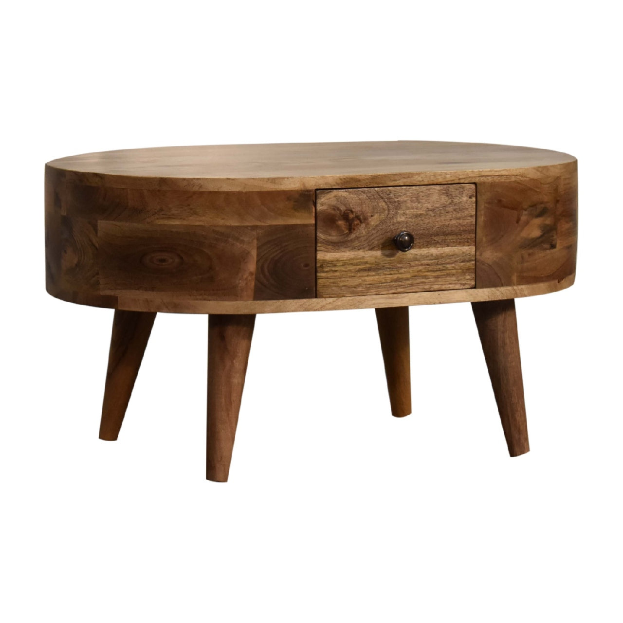 Mod Mini Oak-ish Rounded Coffee Table