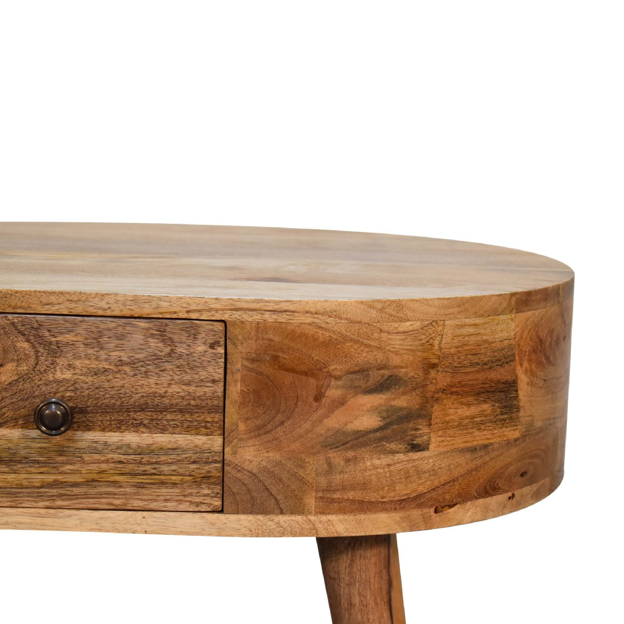 Mod Mini Oak-ish Rounded Coffee Table