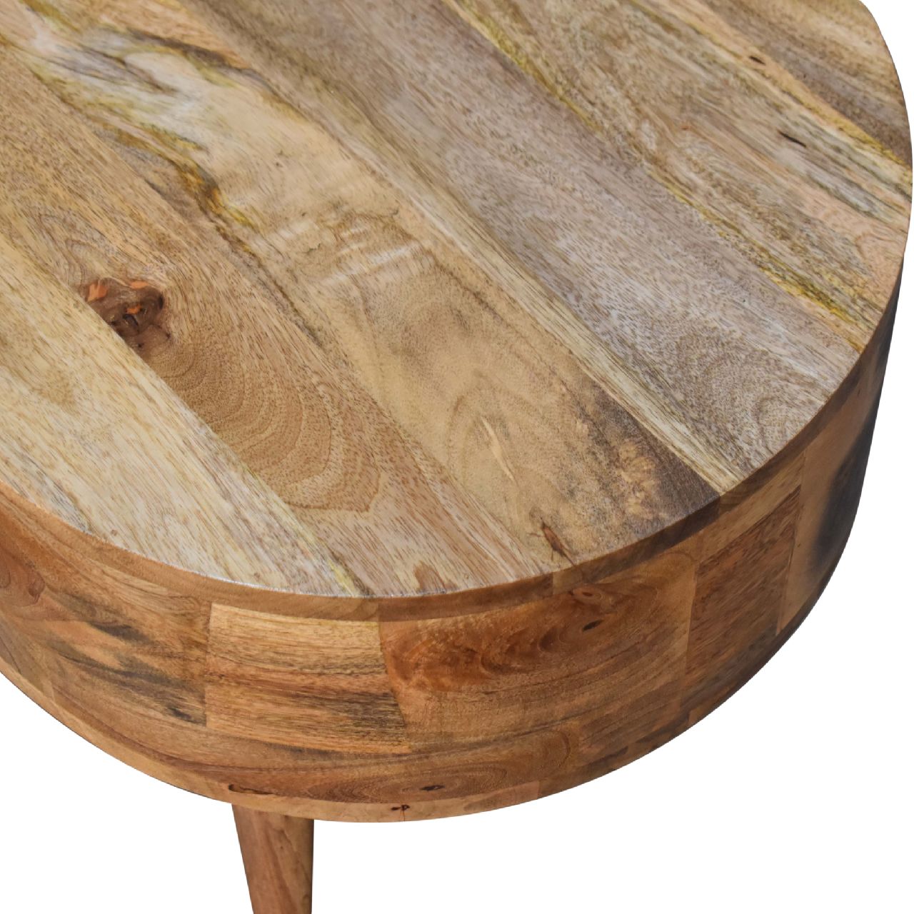 Mod Mini Oak-ish Rounded Coffee Table