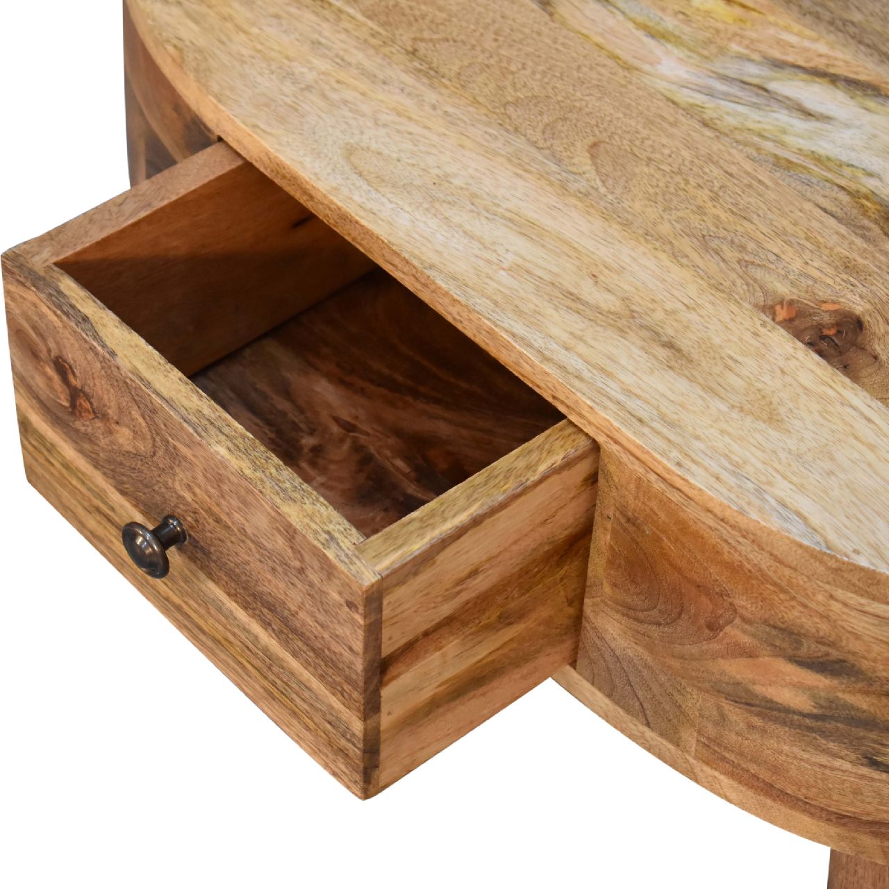 Mod Mini Oak-ish Rounded Coffee Table