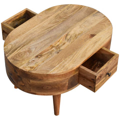 Mod Mini Oak-ish Rounded Coffee Table - Furniture One Shop
