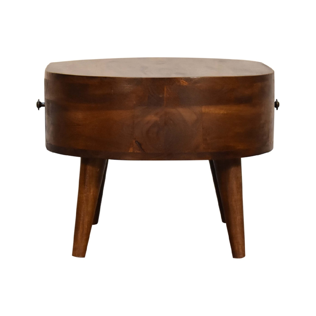 Cozy Mini Chestnut Rounded Coffee Table