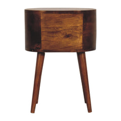 Finchley Mini Chestnut Rounded Bedside Table - Furniture One Shop