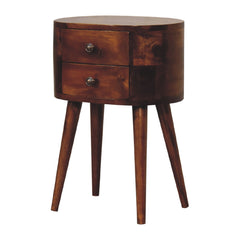 Finchley Mini Chestnut Rounded Bedside Table - Furniture One Shop