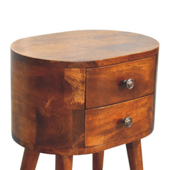 Finchley Mini Chestnut Rounded Bedside Table - Furniture One Shop