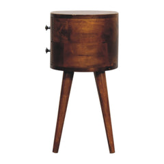 Finchley Mini Chestnut Rounded Bedside Table - Furniture One Shop