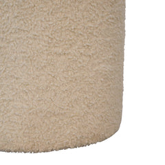 QuietQuarters Boucle Cream Round Footstool