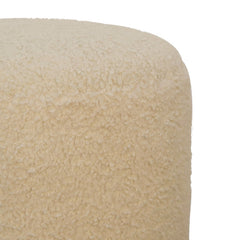 QuietQuarters Boucle Cream Round Footstool