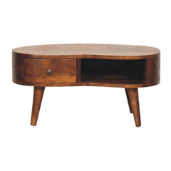 Swank Mini Chesnut Wave Coffee Table - Furniture One Shop