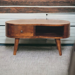 Swank Mini Chesnut Wave Coffee Table - Furniture One Shop