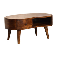 Swank Mini Chesnut Wave Coffee Table - Furniture One Shop
