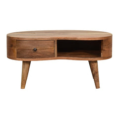 Vogue Mini Oak-ish Wave Coffee Table - Furniture One Shop
