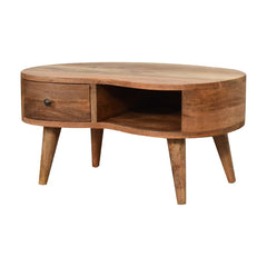 Vogue Mini Oak-ish Wave Coffee Table - Furniture One Shop