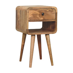 Chalk Farm Mini Oak-ish Curve Lower Bedside - Furniture One Shop