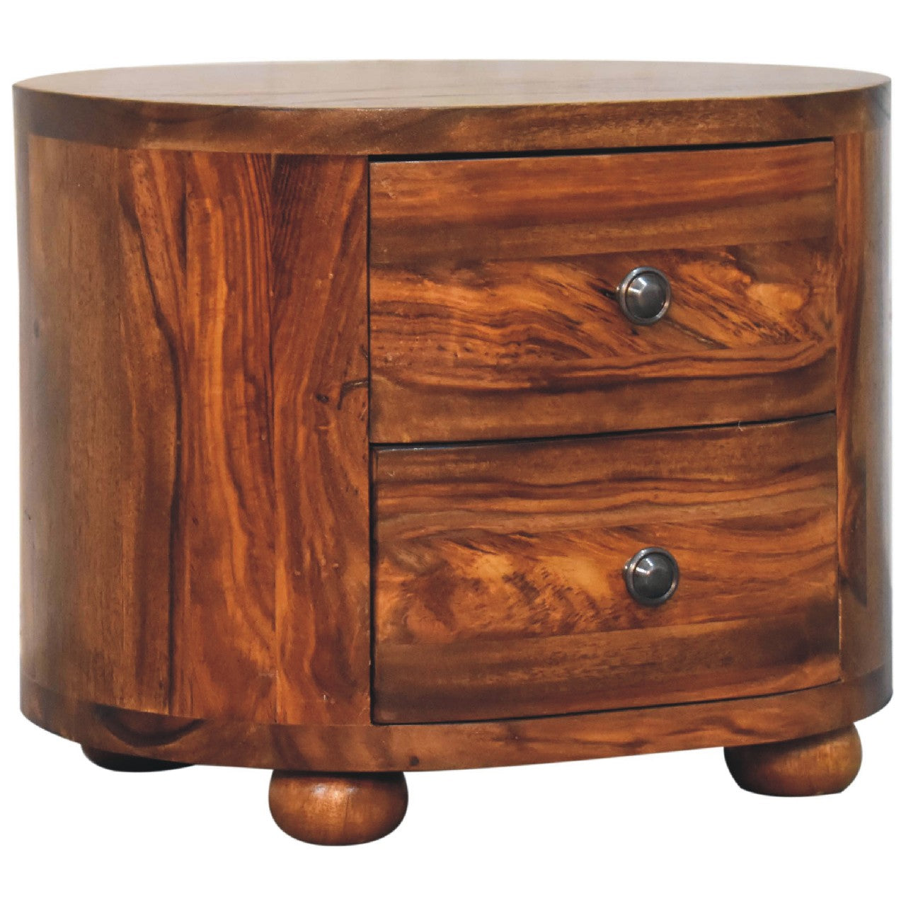 Lisson Grove Round Honey Bedside with Bun Feet