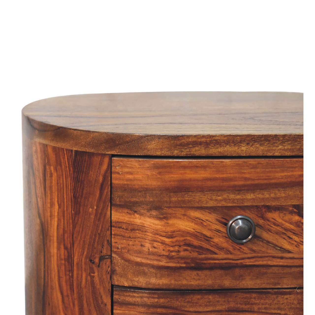 Lisson Grove Round Honey Bedside with Bun Feet