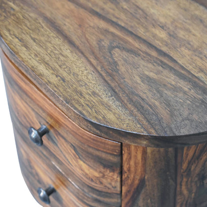 Lisson Grove Round Honey Bedside with Bun Feet