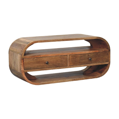 ClassyCorner 2 Drawer Curved Edge TV Stand - Furniture One Shop
