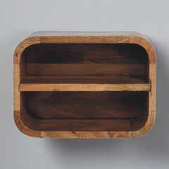 Billy Oak-ish Floating Open Curve Bedside - Furniture One Shop