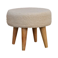 ComfyCraft Cream Boucle Petite Footstool - Furniture One Shop