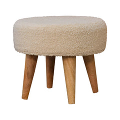 ComfyCraft Cream Boucle Petite Footstool - Furniture One Shop