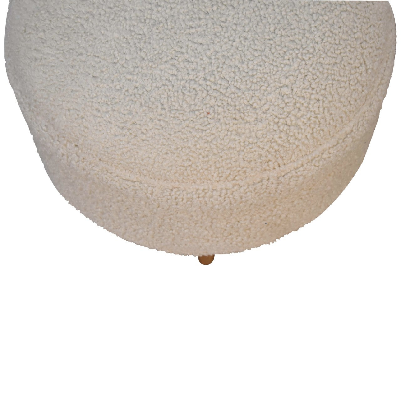 FootFavor Cream Boucle Rounded Footstool