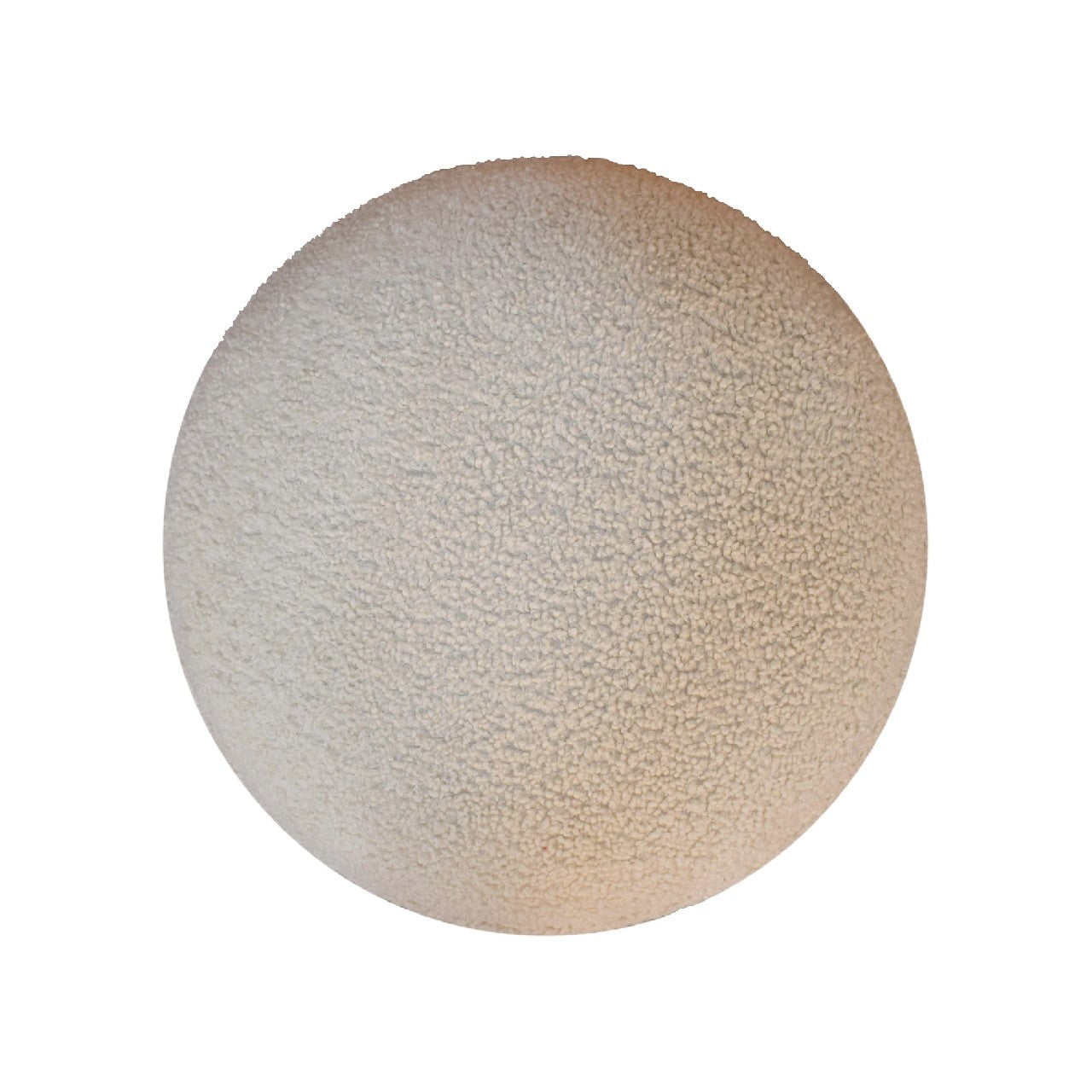 FootFavor Cream Boucle Rounded Footstool